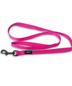 Reflective Supersoft Webbing Leash (Hot Pink16) Small