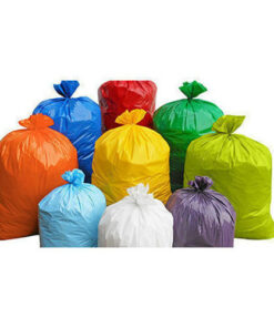 yellow garbage bags