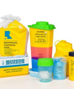 blue medical waste bin