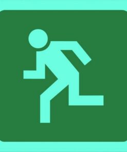 Photoluminescent Sign - Man Running Left - 190 x 190mm - SIGNPML190