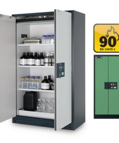 Fire Resistant Cabinet - Q-Line - Storage of Flammable Hazardous Materials - 119.3 x 61.5 x 195.3 cm - Green - IASE30001048-1