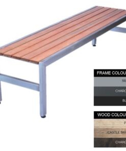 Slimline Bench - Steel and Wood - Adj. Feet - 45x240x45cm - Colour Options - SL4661PC