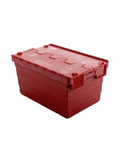 Crate - Security Container - Plastic ALC - Attached Hinged Lid - 7L - 30 x 20 x 18.4cm - Red - ALC-185-Red
