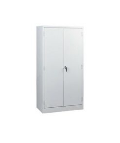 Steel Stationery Cupboard - Metal Storage Cabinet - 4 Shelves - White - Medical - 180 x 90 x 45 cm - SC002-white
