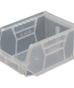 Stack & Hang Parts Storage Bin - Small Plastic Container - Size 2 - 13.5 x 10.5 x 7.5 cm - Clear - BIN-2-CLEAR