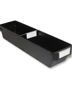 Shelf Bin - Loose Parts Warehouse Storage Container - Plastic - Small - 500mm - Black