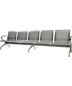 Airport Bench - Public Seating - Heavy Duty Standard Steel - Indoor Use - Flat Packed - Five Seater - 296 x 67 x 79 cm