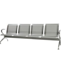 Airport Bench - Public Seating - Heavy Duty Standard Steel - Indoor Use - Flat Packed - Four Seater - 238 x 67 x 79 cm