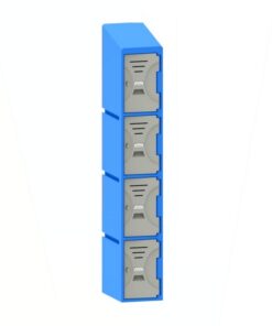 Plastic Locker - Solid Door - Slant Top - 4 Tier - 45.5 x 31 x 193cm