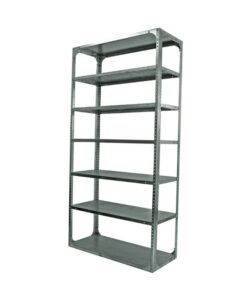 Bolted Shelving Steel Bay 7 Shelves - Uni-Angle - Seven Shelf Kit - Galvanised - 335.3 x 91.4 x 30.5 cm