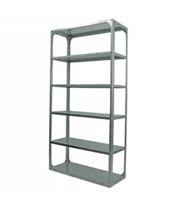 Bolted Shelving Steel Bay 6 Shelves - Uni-Angle - Six Shelf Kit - Galvanised - 243.8 x 91.4 x 76.2 cm