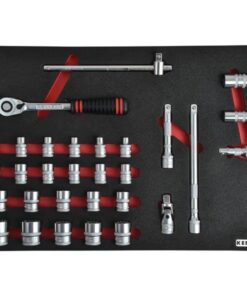 KennedyPro Metric 1/2" Socket Set - 30 Pieces- with full Width Foam Tool Control Inlay for Tool Chests