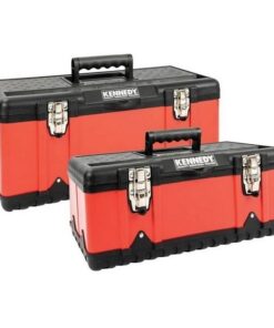 Kennedy Plastic Toolbox - 2 x Piece Set - Tote Tray Included - 47 x 23.8 x 58 cm - Pack of 2