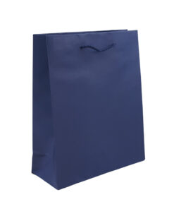 Navy Blue A4 paper carrier bag with cord handles