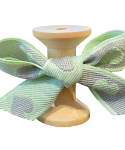 No 204 – Heart Mint, White & Silver Grey 20mm