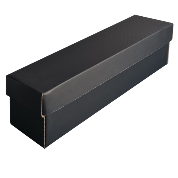 Base & Lid Box – Wine box – Black Kraft – 405 x 102 x 100mm (10 PACK)
