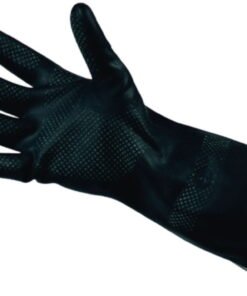 EKASTU Chemical Protection Gloves Size 10-10½ (XL) M2-PLUS, Cat.3, Polychloroprene, Black, Approx. 31 cm Long, Pair