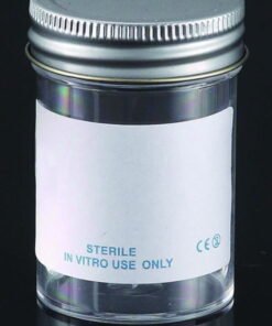 LLG Sample Containers 60 mL, PS with Metal Flowed Sterile Seal, Inert Liner Cap, Pack of 60