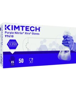Kimberly-Clark KIMTECH Purple Nitrile Xtra Gloves, Size L, Purple, 300 mm, Powder-Free, Pack of 50