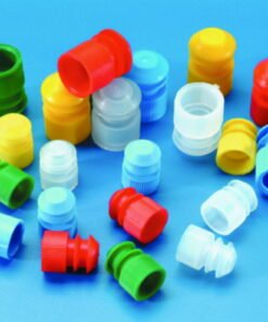 Kartell Caps for Test Tubes, 11–13 mm, Red, PE, Pack of 100