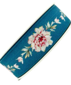 Ribbon – Cactus Flowers Blue 25mm x 15m