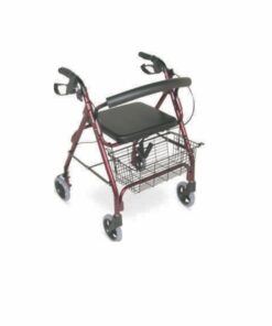 Rollator 4 Wheel with 6″ Wheels Solid Castor – Aluminium