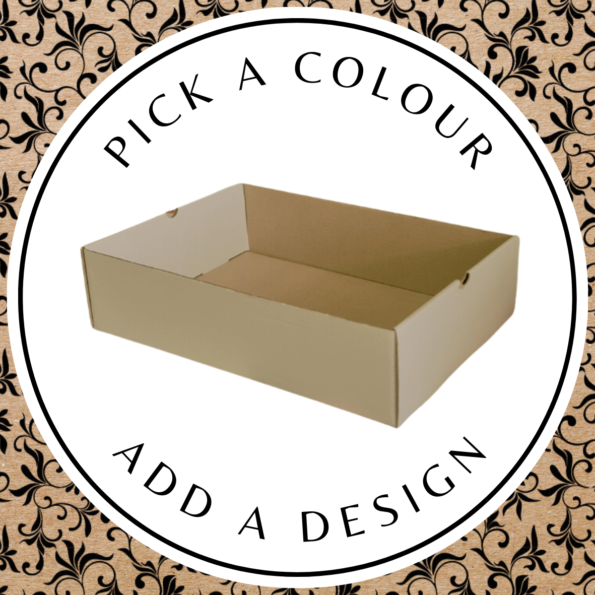 Design Hamper Tray (L) – Brown Kraft 350 x 240 x 90mm