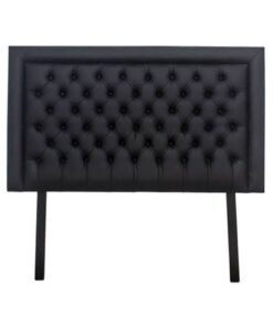 Button headboard with pair of bedside pedestals