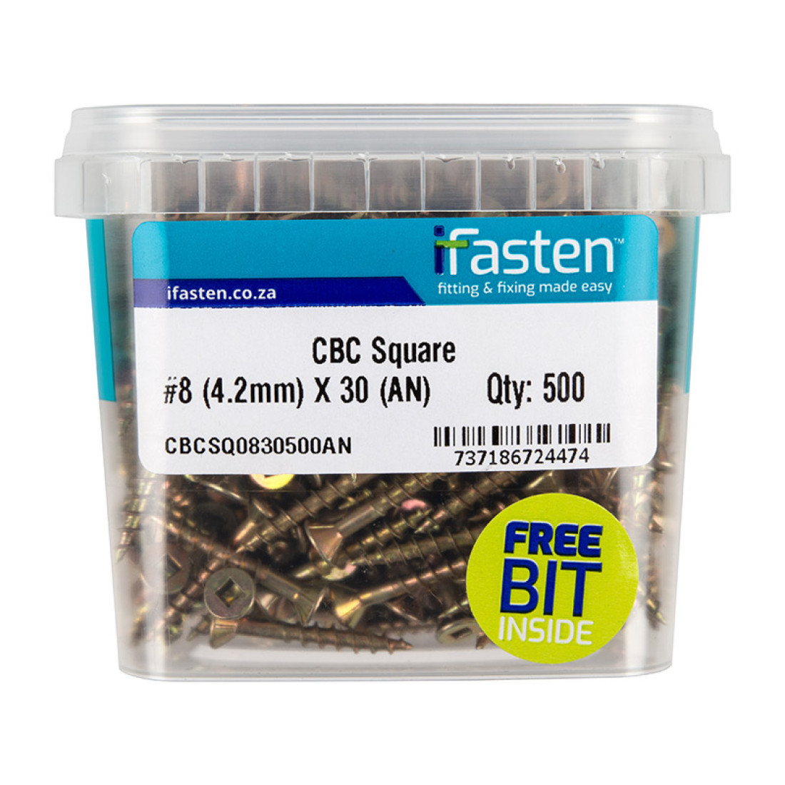 Ifasten Cbc Square No8 4.2Mmx30Mm 500 Pt + Bit