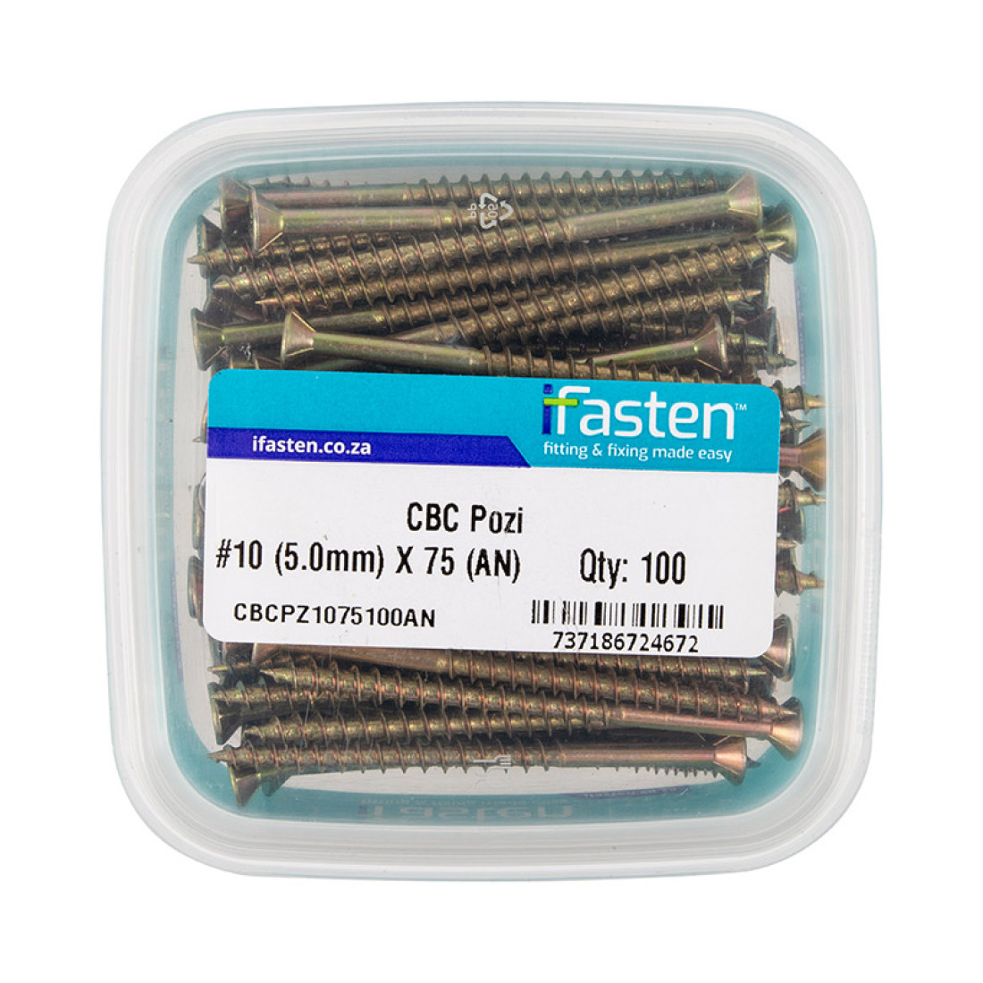Ifasten Cbc Pozi No10 5.0Mmx75Mm 100 Pt