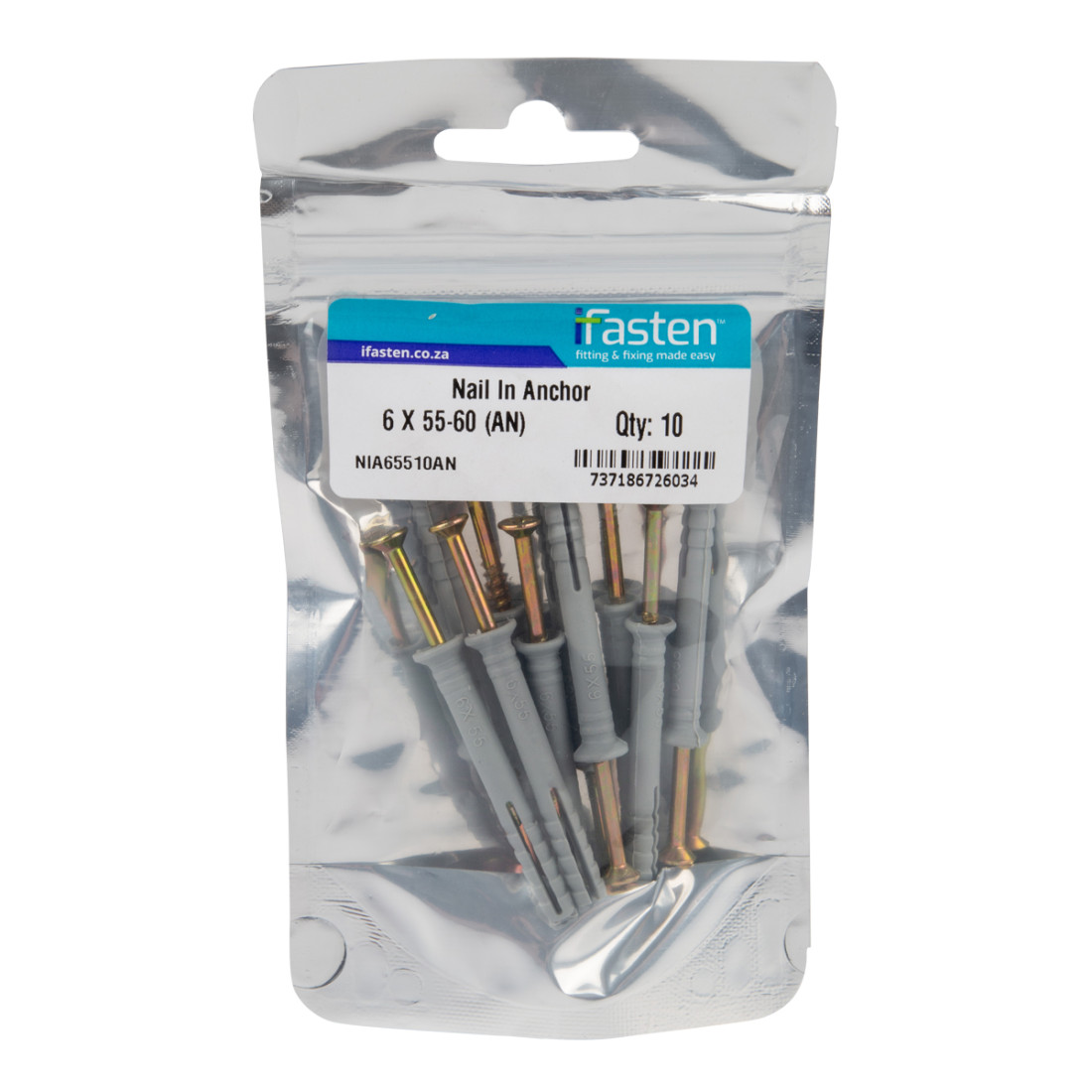 Ifasten Nail In Anchor 6Mmx55Mm 10 Pp