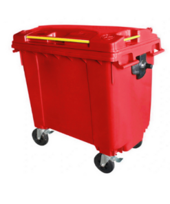 Plastic 660L Mobile Wheelie Bin – Red