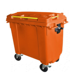 Plastic 660L Mobile Wheelie Bin – Orange