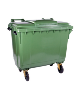 Plastic 1100L Mobile Wheelie Bin – Green