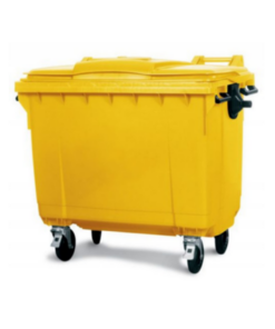 Plastic 1100L Mobile Wheelie Bin – Yellow