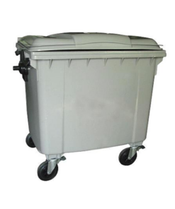 Plastic 1100L Mobile Wheelie Bin – Grey