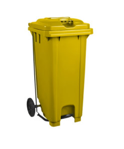 Plastic Pedal Wheelie Bin 120L – Yellow