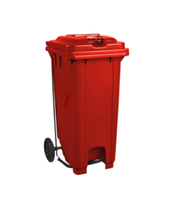 Plastic Pedal Wheelie Bin 120L – Red