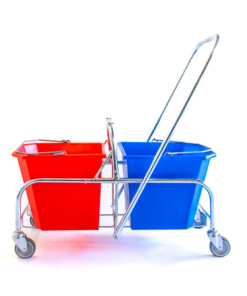 20L Red And Blue Buckets With Steel Trolley Frame