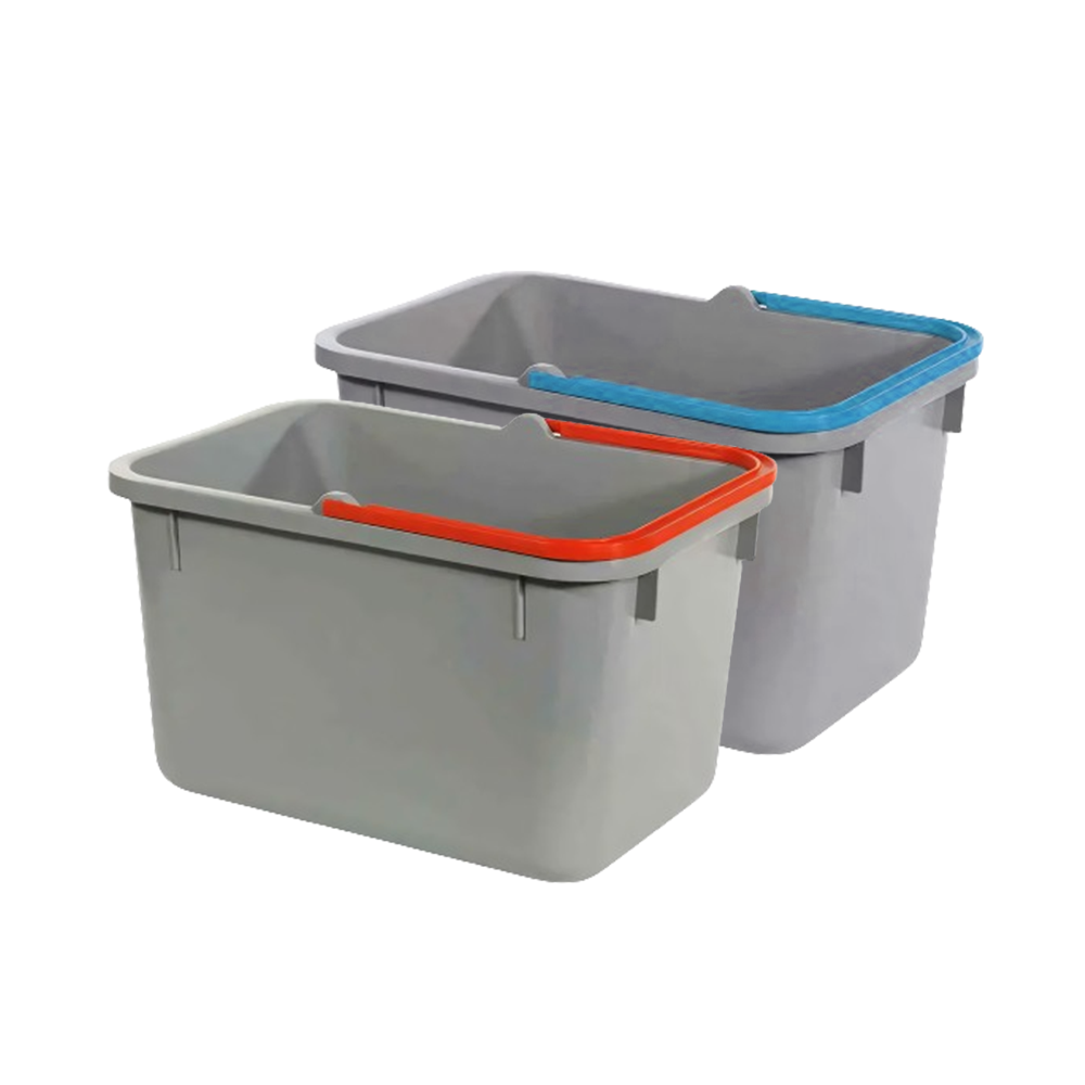 17L Bucket (Grey) (Red/Blue Handles)