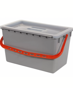 22L MopMatic Dirty Mop Bucket (Grey) (Red Handle) & Clear Drop On Lid
