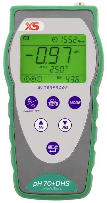 pH 70+ DHS Complete portable pH meter + elec. 201T with ATC - Image 4