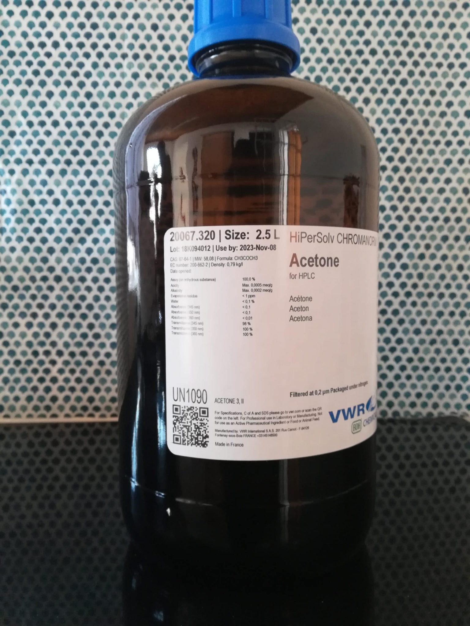 Acetone 99,9% HPLC Grade 2,5Lt GL Btl - Image 3