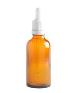 Dropper Bottles, Amber, White Lids