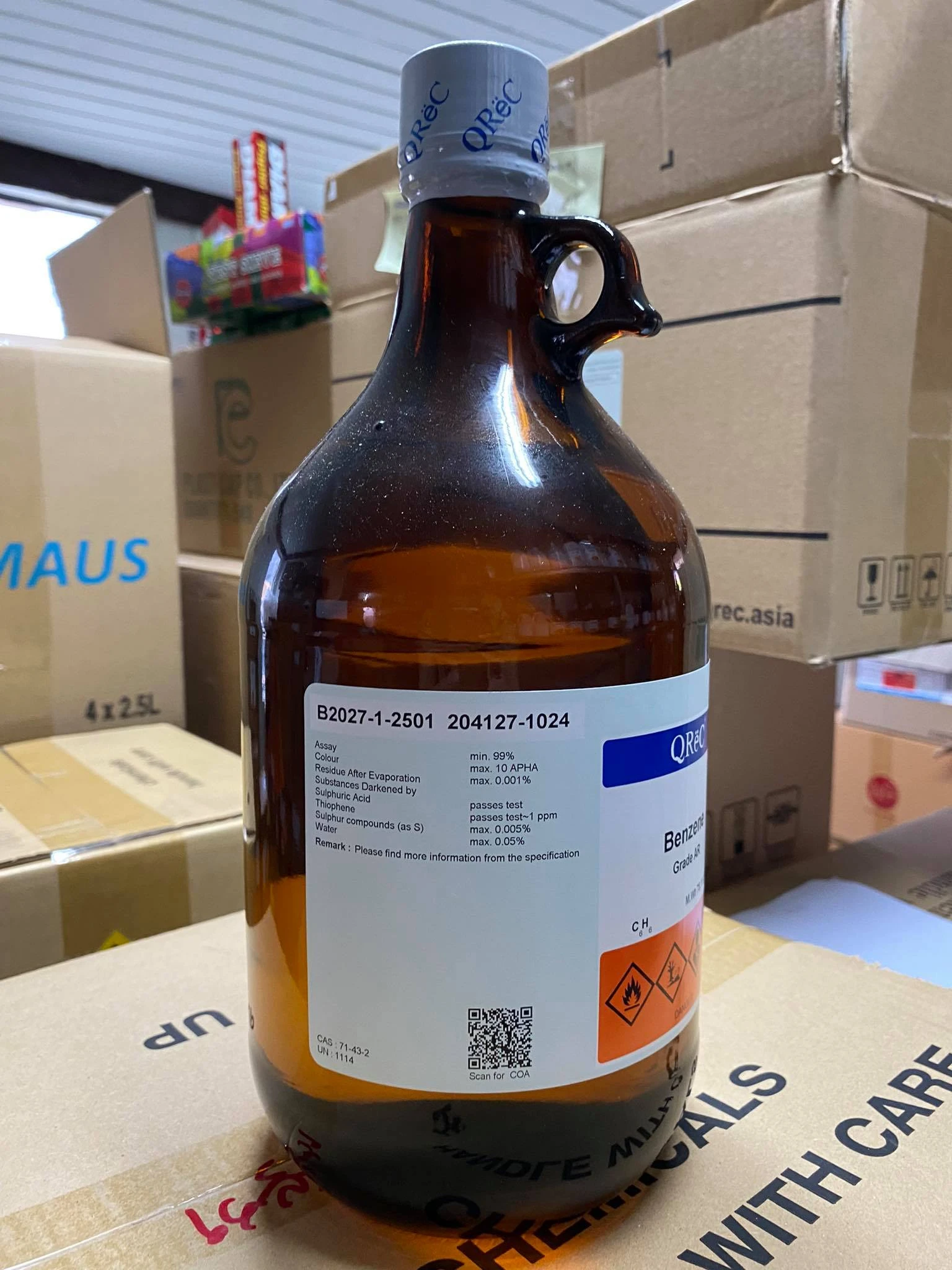 Benzene 99% AR Grade 2.5L