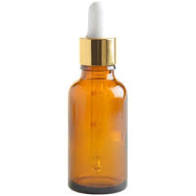 Dropper Bottle, Amber , Gold Pipette Lid