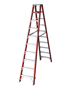 Industrial Duty A-Frame Double Sided Fibreglass Stepladder – 3.0M – 10 Steps