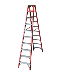 Industrial Duty A-Frame Double Sided Fully Fibreglass Stepladder – 3.0M – 10 Steps