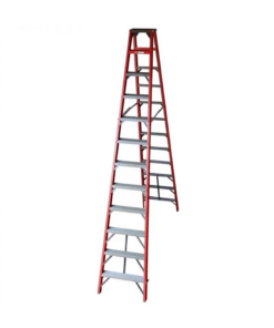 Industrial Duty A-Frame Double Sided Fully Fibreglass S/S Stepladder – 3.6m – 12 Steps