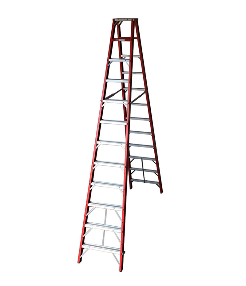 Industrial Duty A-Frame Double Sided Fibreglass Stepladder – 3.6M – 12 Steps